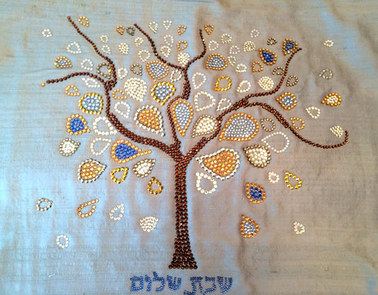 Custom Order Fall/Winter Tree of Life Blue, Silver and Gold